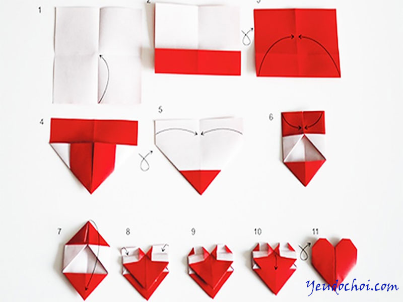  Cách làm trái tim bằng giấy 