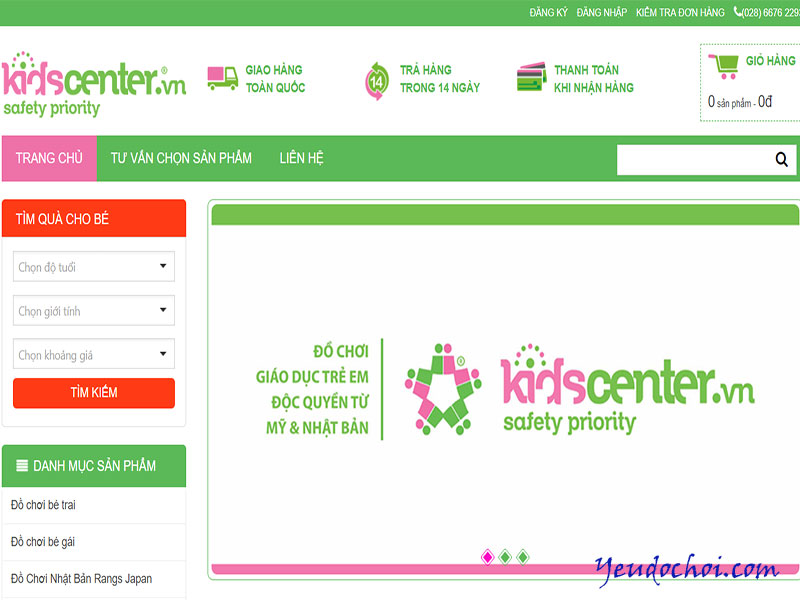 Kidscenter.vn - Trang web bán đồ chơi trẻ em giá rẻ uy tín